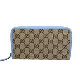 グッチ GUCCI ラウンドロングウォレット 363423 スカイブルー GGキャンバス レディース 長財布