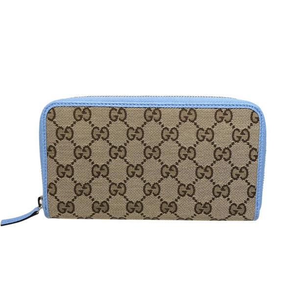 グッチ GUCCI ラウンドロングウォレット 363423 スカイブルー GGキャンバス レディース 長財布