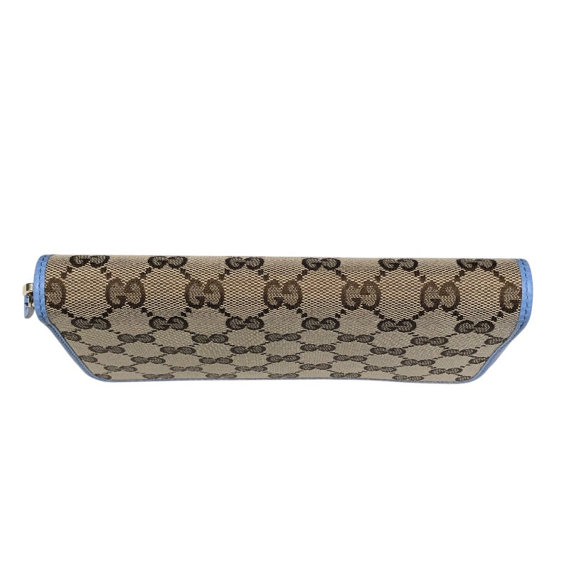 グッチ GUCCI ラウンドロングウォレット 363423 スカイブルー GGキャンバス レディース 長財布