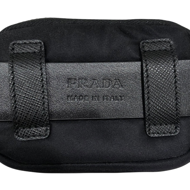 プラダ PRADA サフィアーノポーチ付きベルト34/85 1CM237 ブラック・ゴールド金具 サファイア サフィアールザー・ナイロン レディース ベルト
