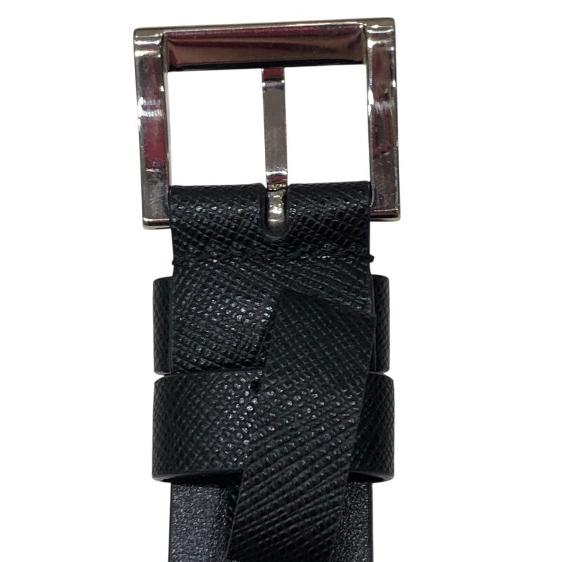 プラダ PRADA サフィアーノポーチ付きベルト34/85 1CM237 ブラック・ゴールド金具 サファイア サフィアールザー・ナイロン レディース ベルト