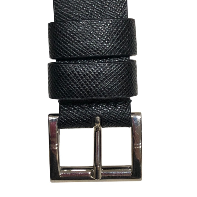プラダ PRADA サフィアーノポーチ付きベルト34/85 1CM237 ブラック・ゴールド金具 サファイア サフィアールザー・ナイロン レディース ベルト