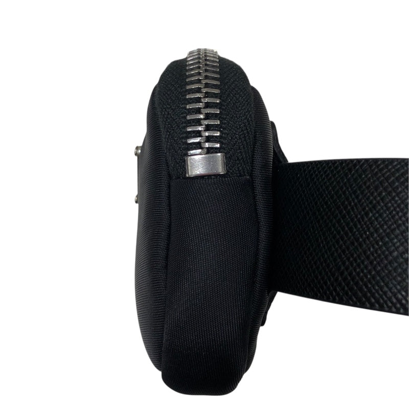 プラダ PRADA サフィアーノポーチ付きベルト34/85 1CM237 ブラック・ゴールド金具 サファイア サフィアールザー・ナイロン レディース ベルト