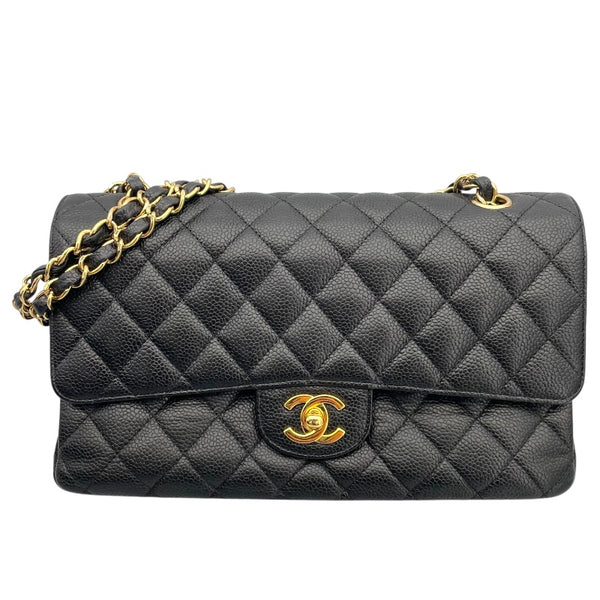 シャネル CHANEL マトラッセ25 A01112 13番台 ブラック ゴールド金具 キャビアスキン レディース ショルダーバッグ