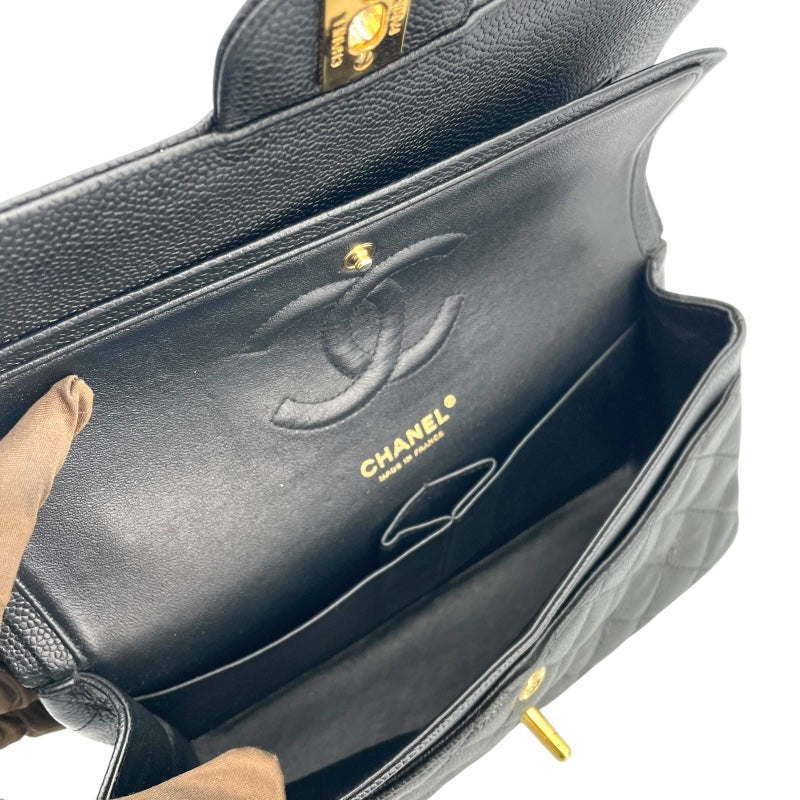 シャネル CHANEL マトラッセ25 A01112 13番台 ブラック ゴールド金具 キャビアスキン レディース ショルダーバッグ