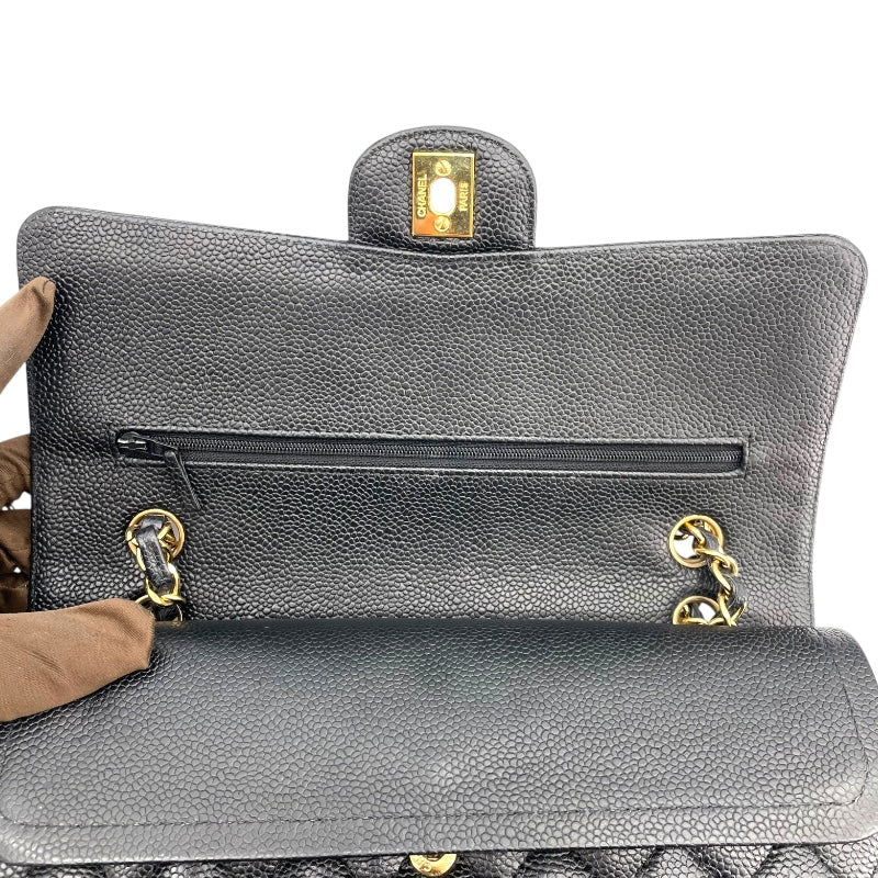 シャネル CHANEL マトラッセ25 A01112 13番台 ブラック ゴールド金具 キャビアスキン レディース ショルダーバッグ