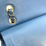 シャネル CHANEL マトラッセ25 A01112 30番台 ライトブルー ゴールド金具 キャビアスキン レディース ショルダーバッグ