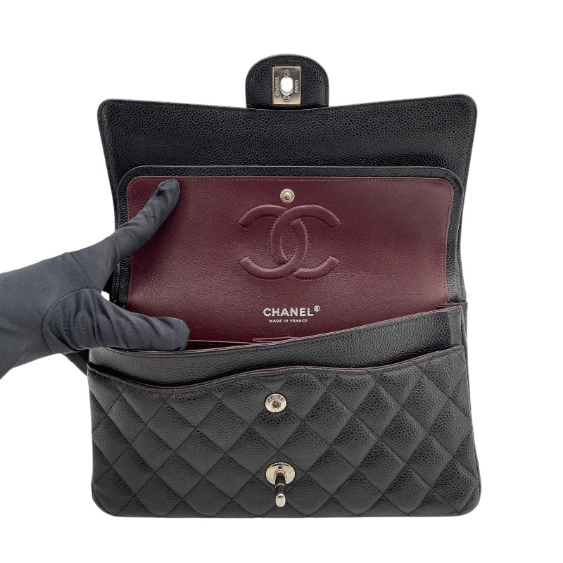 シャネル CHANEL マトラッセ25 A01112　26番台 ブラック　シルバー金具 キャビアスキン レディース ショルダーバッグ