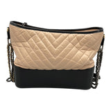 シャネル CHANEL ガブリエルドゥシャネル ホーボー ミディアム A93824 27番台 ピンク×ブラック カーフレザー レディース ショルダーバッグ