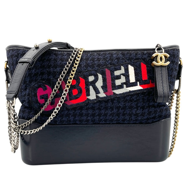 シャネル CHANEL ガブリエル ドゥ シャネル ホーボー ミディアム A93824 ネイビー ツイード レディース ショルダーバッグ