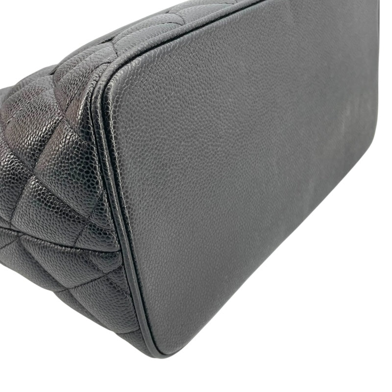 シャネル CHANEL 復刻トート A01804 7番台 ブラック シルバー金具 キャビアスキン レディース ハンドバッグ