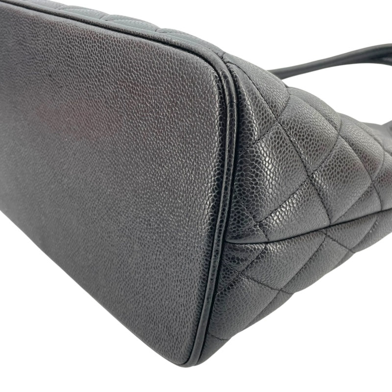 シャネル CHANEL 復刻トート A01804 7番台 ブラック シルバー金具 キャビアスキン レディース ハンドバッグ