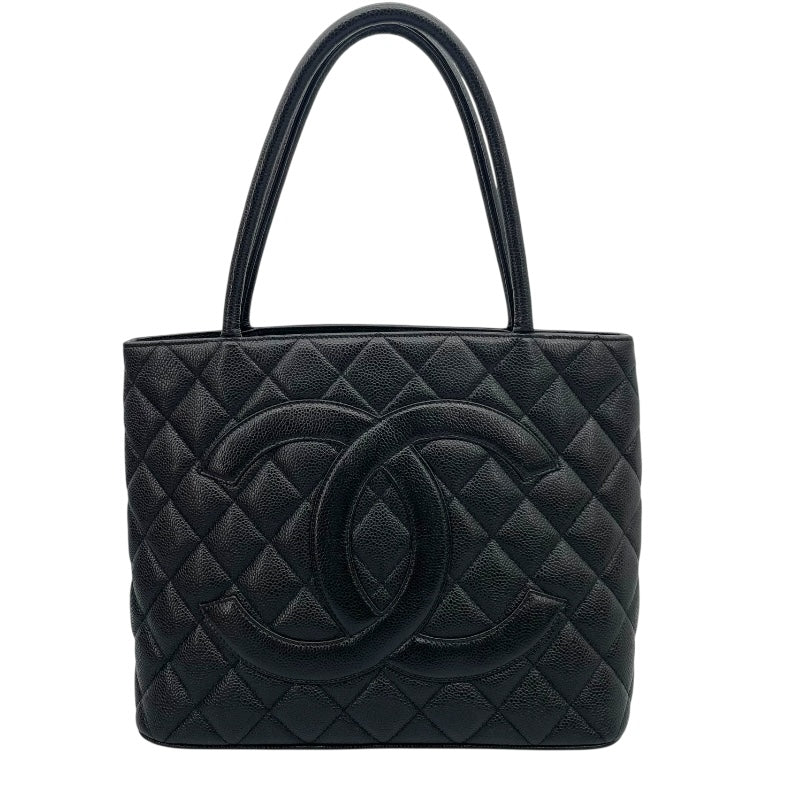 シャネル CHANEL 復刻トート A01804 7番台 ブラック シルバー金具 キャビアスキン レディース ハンドバッグ