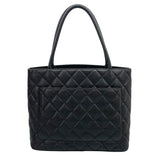 シャネル CHANEL 復刻トート A01804 7番台 ブラック シルバー金具 キャビアスキン レディース ハンドバッグ