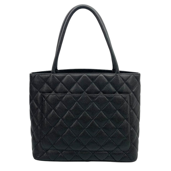 シャネル CHANEL 復刻トート A01804 7番台 ブラック シルバー金具 キャビアスキン レディース ハンドバッグ
