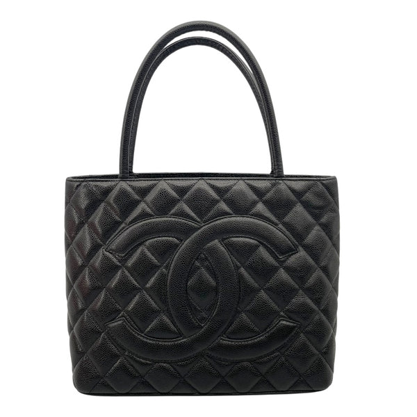シャネル CHANEL 復刻トート A01804 8番台 ブラック ゴールド金具 キャビアスキン レディース ハンドバッグ