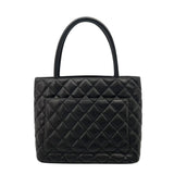 シャネル CHANEL 復刻トート A01804 8番台 ブラック ゴールド金具 キャビアスキン レディース ハンドバッグ