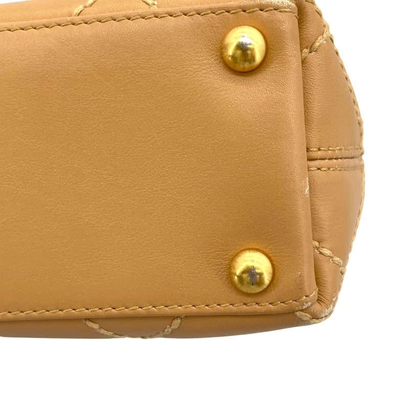 シャネル CHANEL ワイルドステッチトートバッグ 9番台 ベージュ カーフ レディース トートバッグ