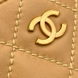 シャネル CHANEL ワイルドステッチトートバッグ 9番台 ベージュ カーフ レディース トートバッグ