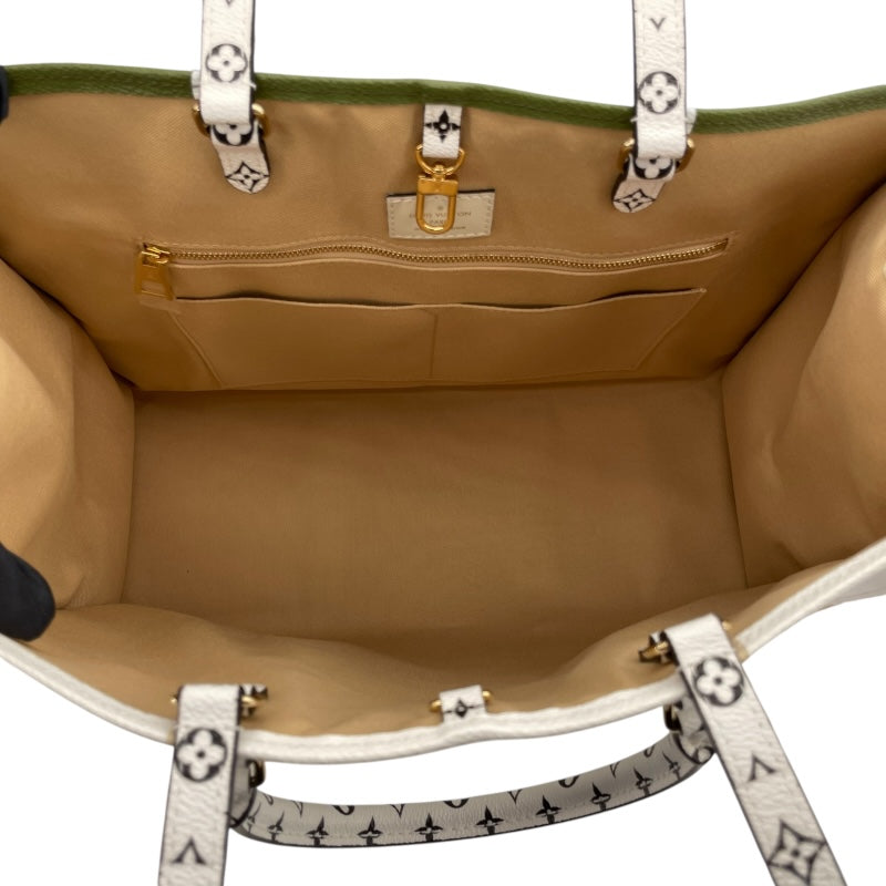【美品】 ルイヴィトン オンザゴーMM ホワイト 肩掛け トートバッグ オンザゴー（LOUIS VUITTON） ルイ・ヴィトン LOUIS VUITTON