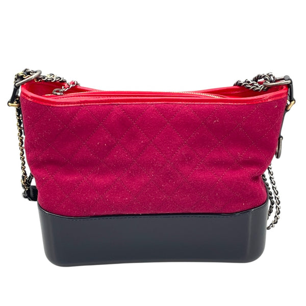 シャネル CHANEL ガブリエル ドゥ シャネル ホーボー ラージ A93824 24番台 ボルドー×ネイビー フェルト/カーフ レディース ショルダーバッグ