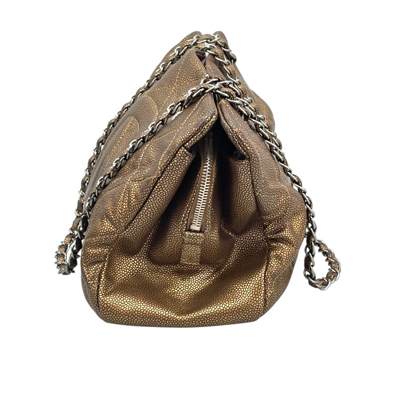 シャネル CHANEL ココマークチェーントート ブロンズ キャビア レディース トートバッグ