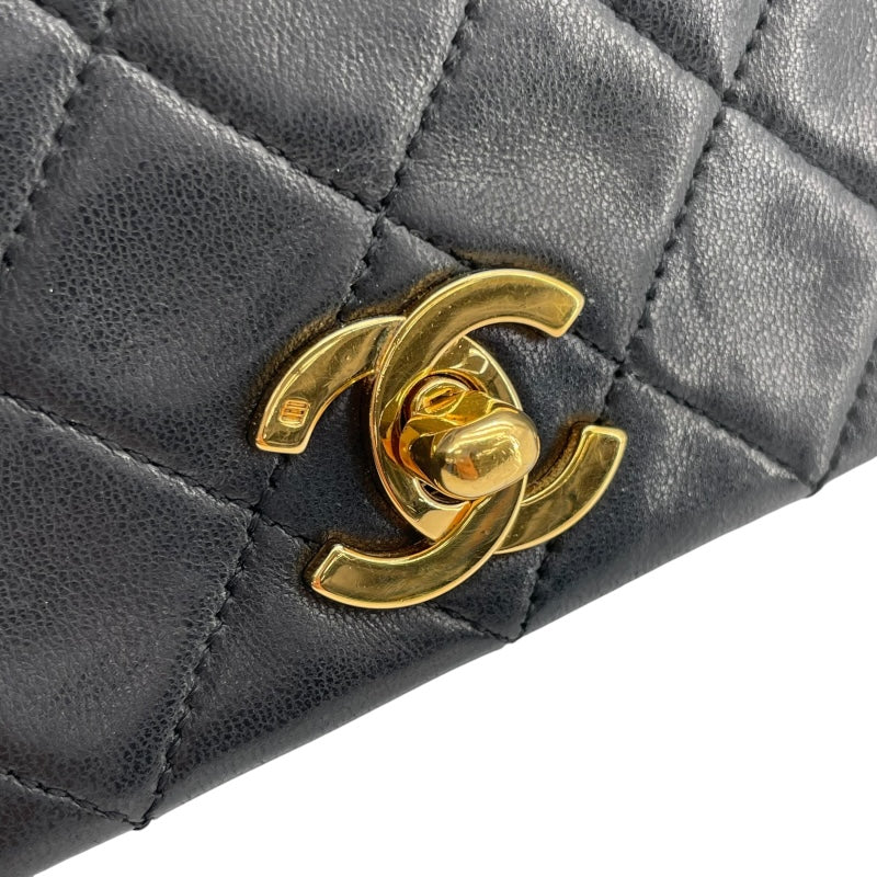 シャネル CHANEL マトラッセシングルフラップ A02500 1番台 ブラック ゴールド金具 ラムスキン レディース ショルダーバッグ