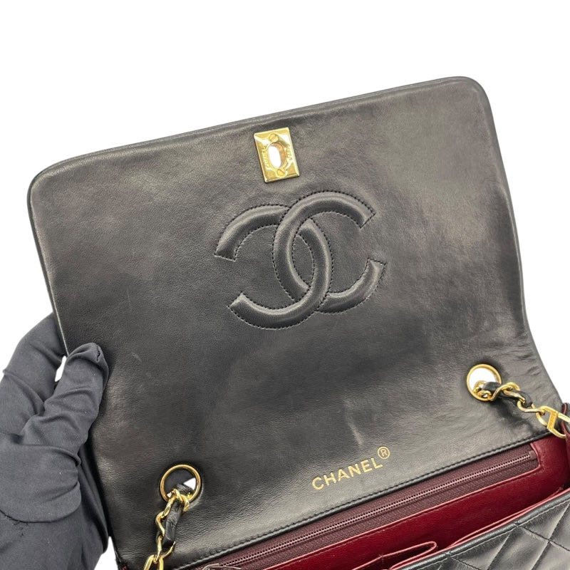 シャネル CHANEL マトラッセシングルフラップ A02500 1番台 ブラック ゴールド金具 ラムスキン レディース ショルダーバッグ