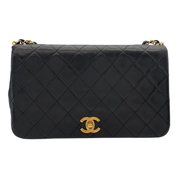 シャネル CHANEL マトラッセシングルフラップ A02500 1番台 ブラック ゴールド金具 ラムスキン レディース ショルダーバッグ