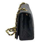 シャネル CHANEL マトラッセ シングルフラップ ブラック GD金具 ラム レディース ショルダーバッグ
