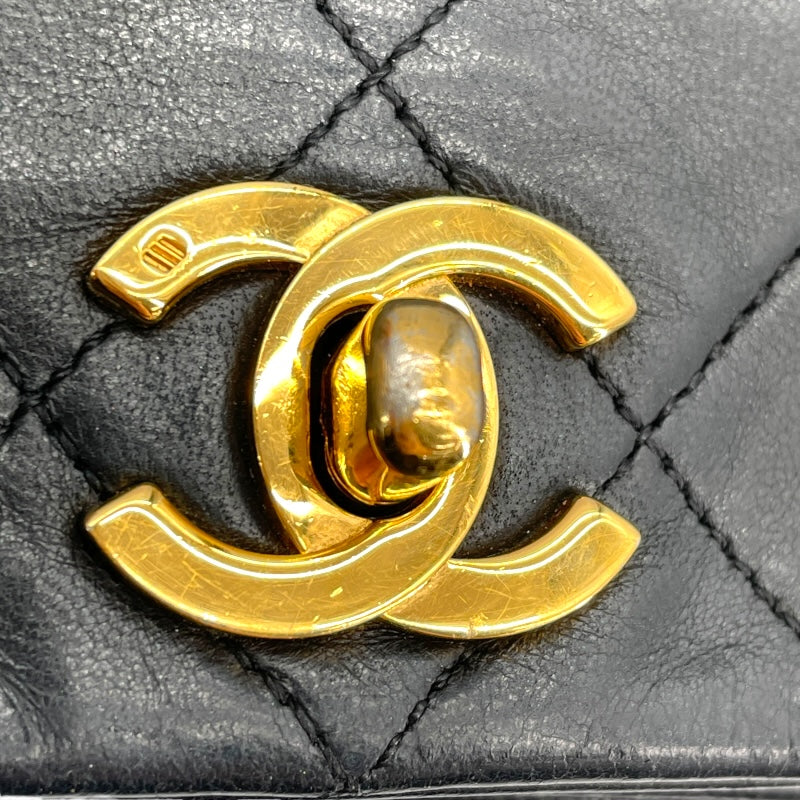 シャネル CHANEL マトラッセ シングルフラップ ブラック GD金具 ラム レディース ショルダーバッグ