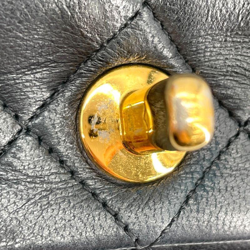 シャネル CHANEL マトラッセ シングルフラップ ブラック GD金具 ラム レディース ショルダーバッグ