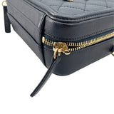 シャネル CHANEL CCフィリグリースモールバニティ A93342 26番台 ネイビー GD金具 キャビアスキン レディース ショルダーバッグ
