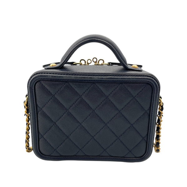 シャネル CHANEL CCフィリグリースモールバニティ A93342 26番台 ネイビー GD金具 キャビアスキン レディース ショルダーバッグ