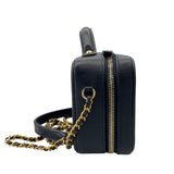 シャネル CHANEL CCフィリグリースモールバニティ A93342 26番台 ネイビー GD金具 キャビアスキン レディース ショルダーバッグ