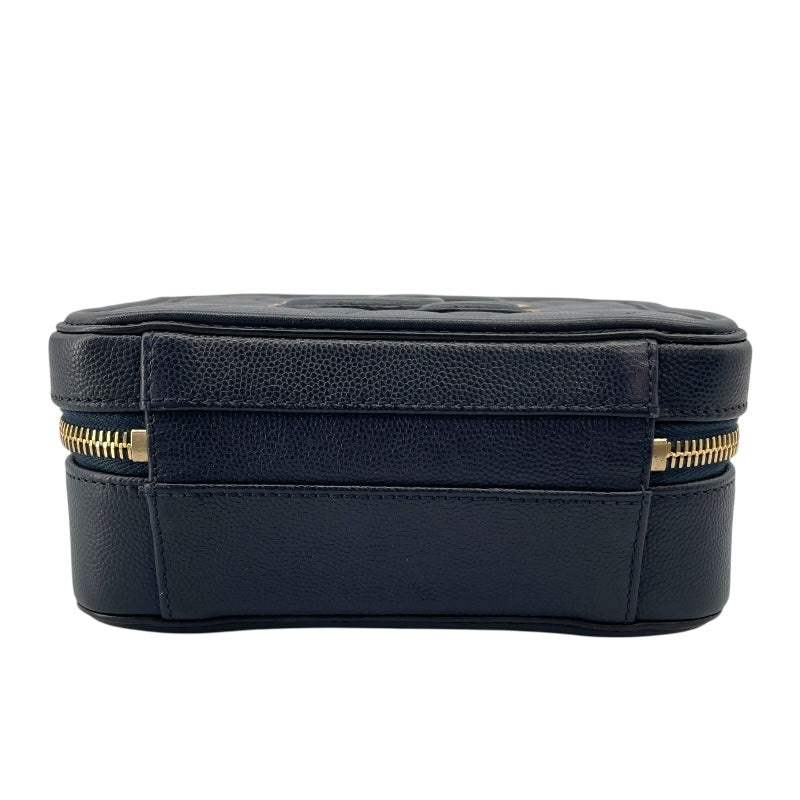 シャネル CHANEL CCフィリグリースモールバニティ A93342 26番台 ネイビー GD金具 キャビアスキン レディース ショルダーバッグ
