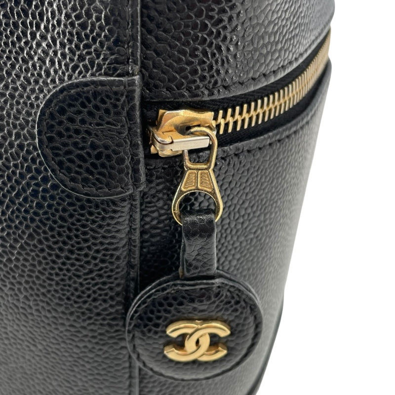 シャネル CHANEL バニティ A01998 7番台 ブラック ゴールド金具 キャビアスキン レディース ハンドバッグ