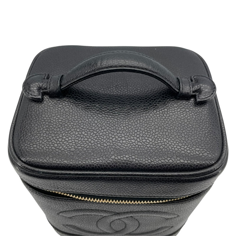 シャネル CHANEL バニティ A01998 3番台 ブラック ゴールド金具 キャビアスキン レディース ハンドバッグ