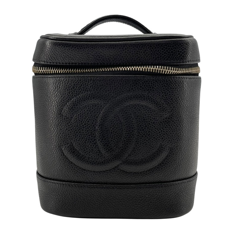 シャネル CHANEL ココマークパニティ A01998 シリアル不鮮明 ブラック GD金具 キャビアスキン レディース ハンドバッグ