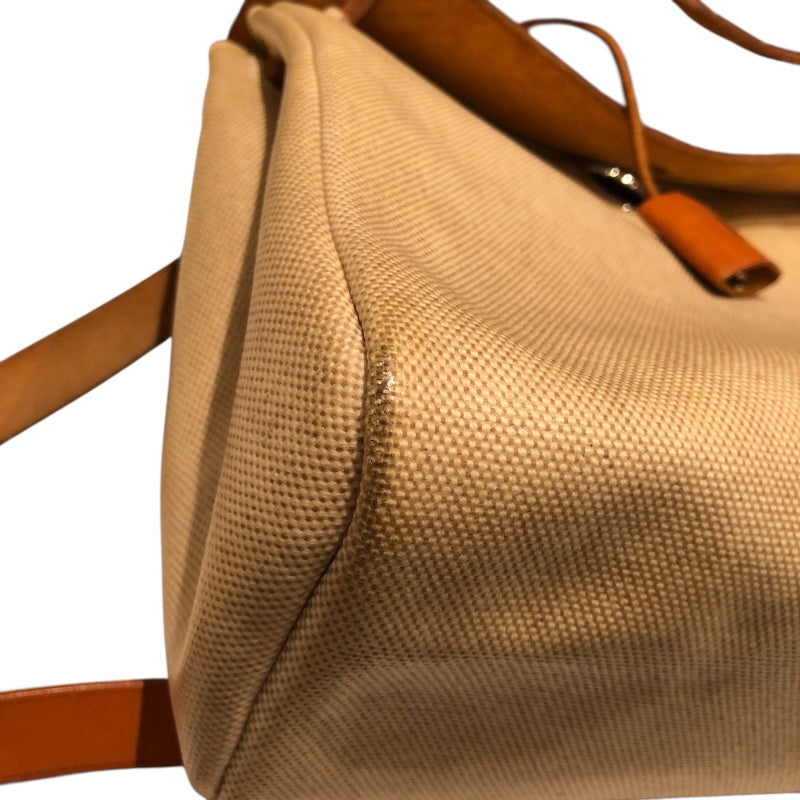 エルメス HERMES エールバッグアドPM □B刻 ナチュラル トワル・レザー レディース リュック・デイパック