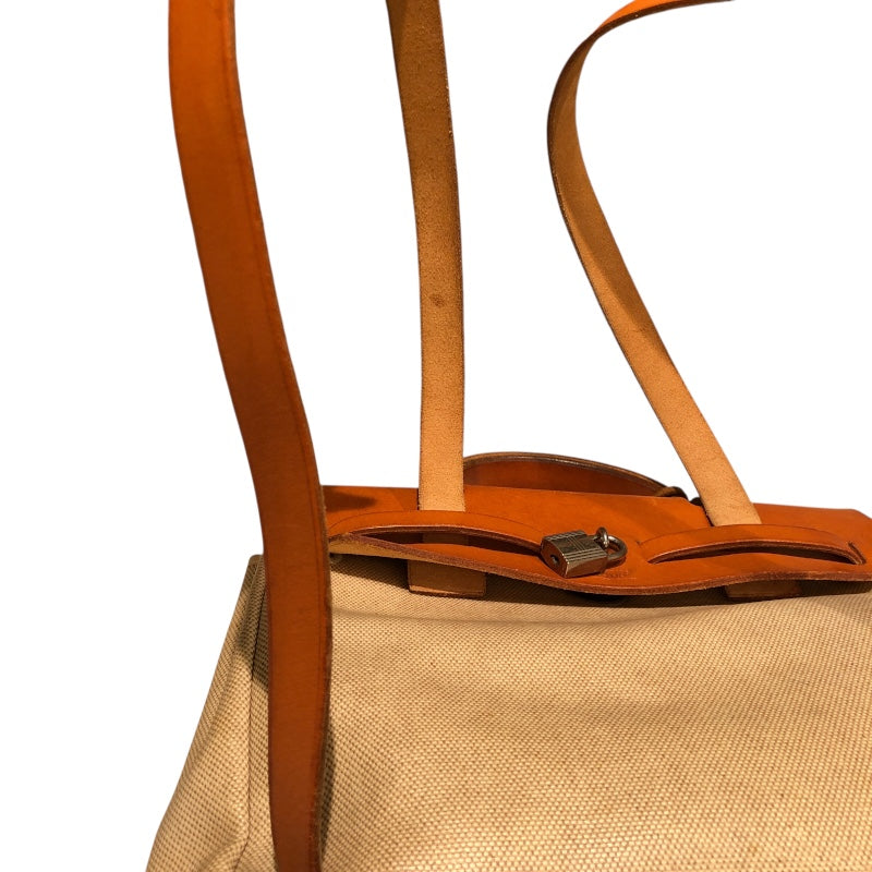 エルメス HERMES エールバッグアドPM □B刻 ナチュラル トワル・レザー レディース リュック・デイパック