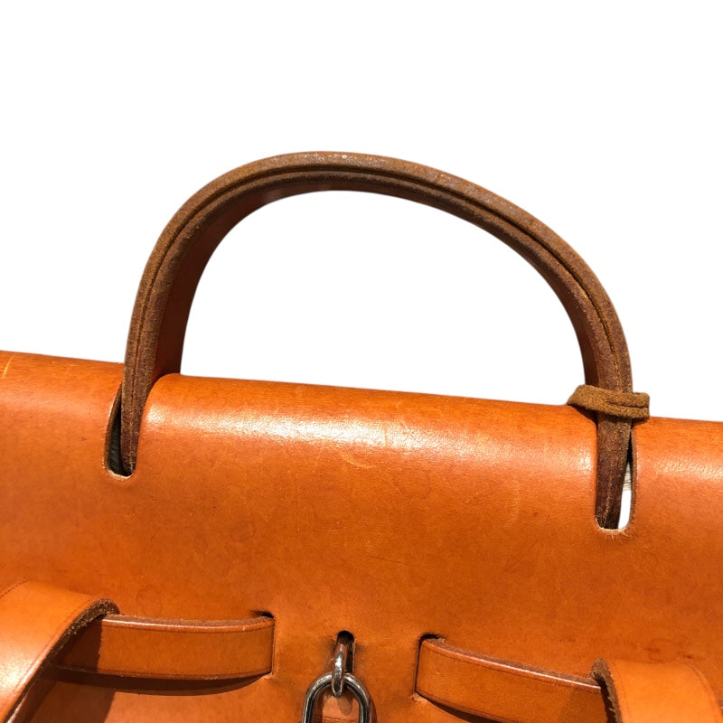 エルメス HERMES エールバッグアドPM □B刻 ナチュラル トワル・レザー レディース リュック・デイパック