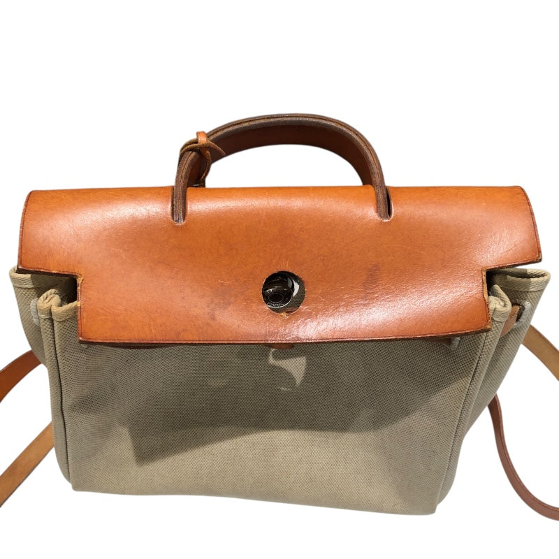 エルメス HERMES エールバッグアドPM □B刻 ナチュラル トワル・レザー レディース リュック・デイパック
