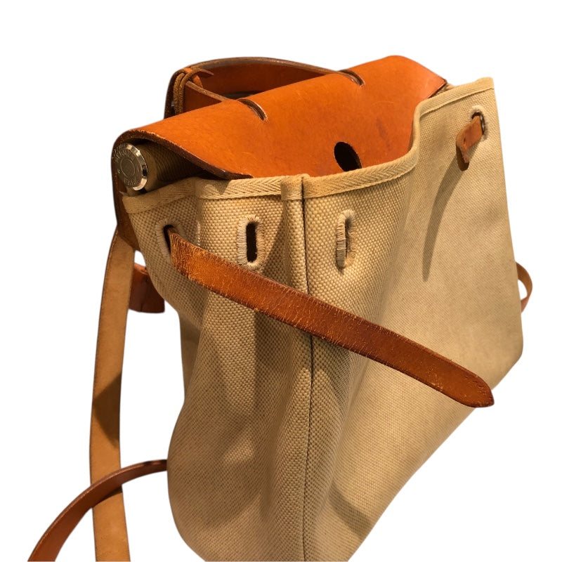 エルメス HERMES エールバッグアドPM □B刻 ナチュラル トワル・レザー レディース リュック・デイパック
