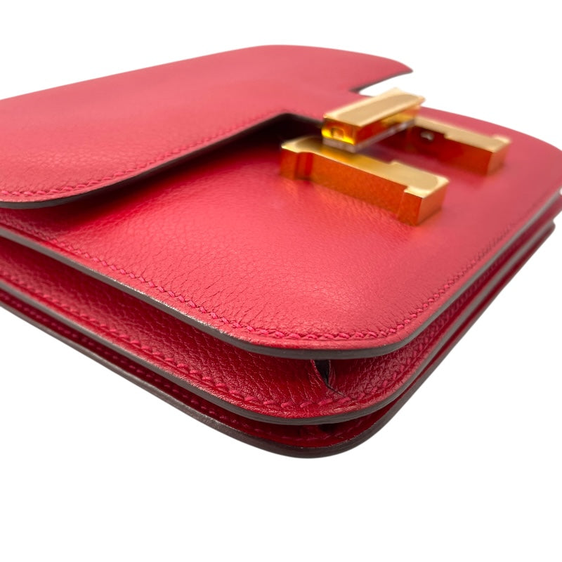 エルメス HERMES コンスタンス3ミニ C刻 ルージュカザック GD金具 エバーカラー レディース ショルダーバッグ