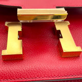 エルメス HERMES コンスタンス3ミニ C刻 ルージュカザック GD金具 エバーカラー レディース ショルダーバッグ