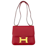 エルメス HERMES コンスタンス3ミニ C刻 ルージュカザック GD金具 エバーカラー レディース ショルダーバッグ