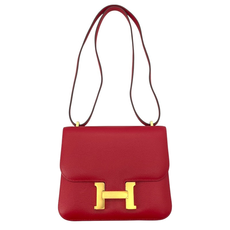 エルメス HERMES コンスタンス3ミニ C刻 ルージュカザック GD金具 エバーカラー レディース ショルダーバッグ
