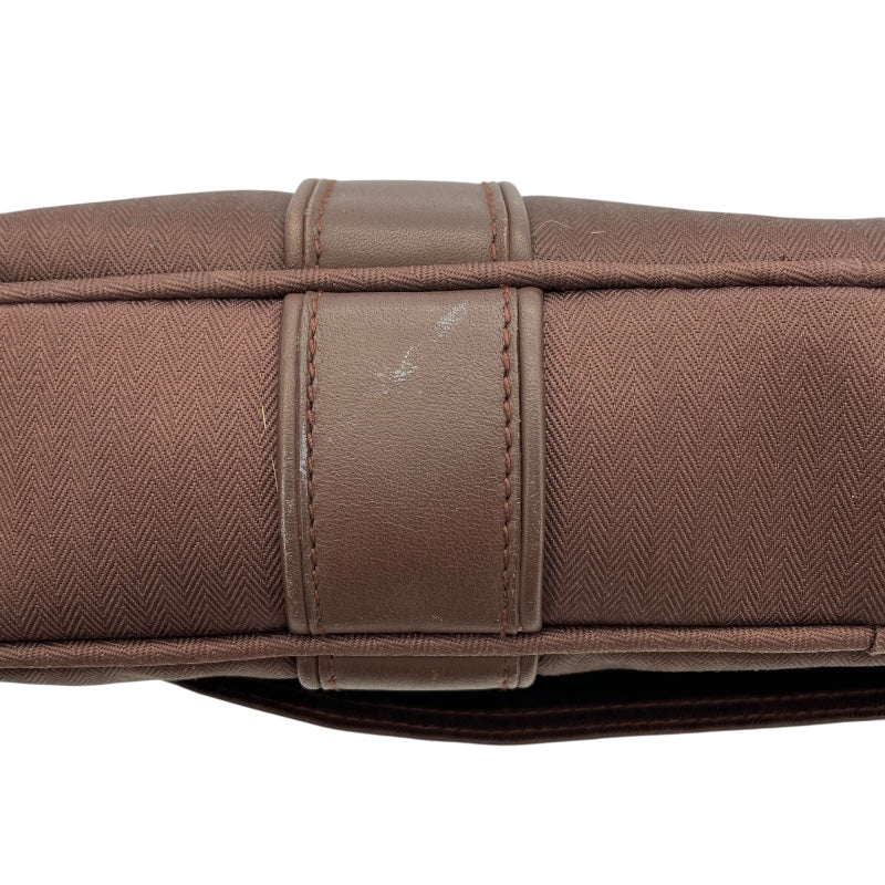 エルメス HERMES アカプルコオディナトゥー ブラウン SV金具 トワル/ツェブロン メンズ ショルダーバッグ