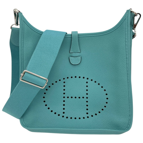 エルメス HERMES エヴリン3PM T刻印 ブルーサンシール シルバー金具 トリヨン レディース ショルダーバッグ